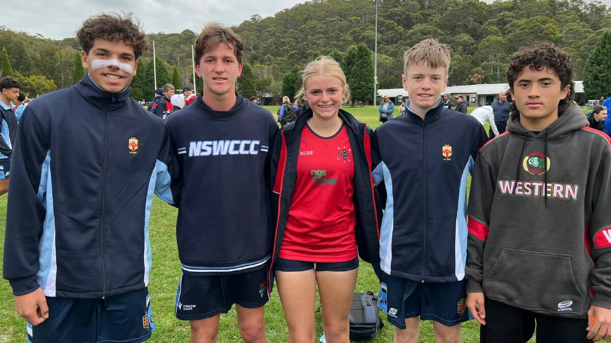 Ravai Tuvelu, Taj Jordan, Lucy Martin, Sam Hill and Jock Selwood were the Orange contingent at the NSW Under 15 championships. Picture supplied