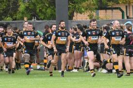The Grenfell Goannas take to the field for their first game of the 2024 season. Photo Renee Powell.