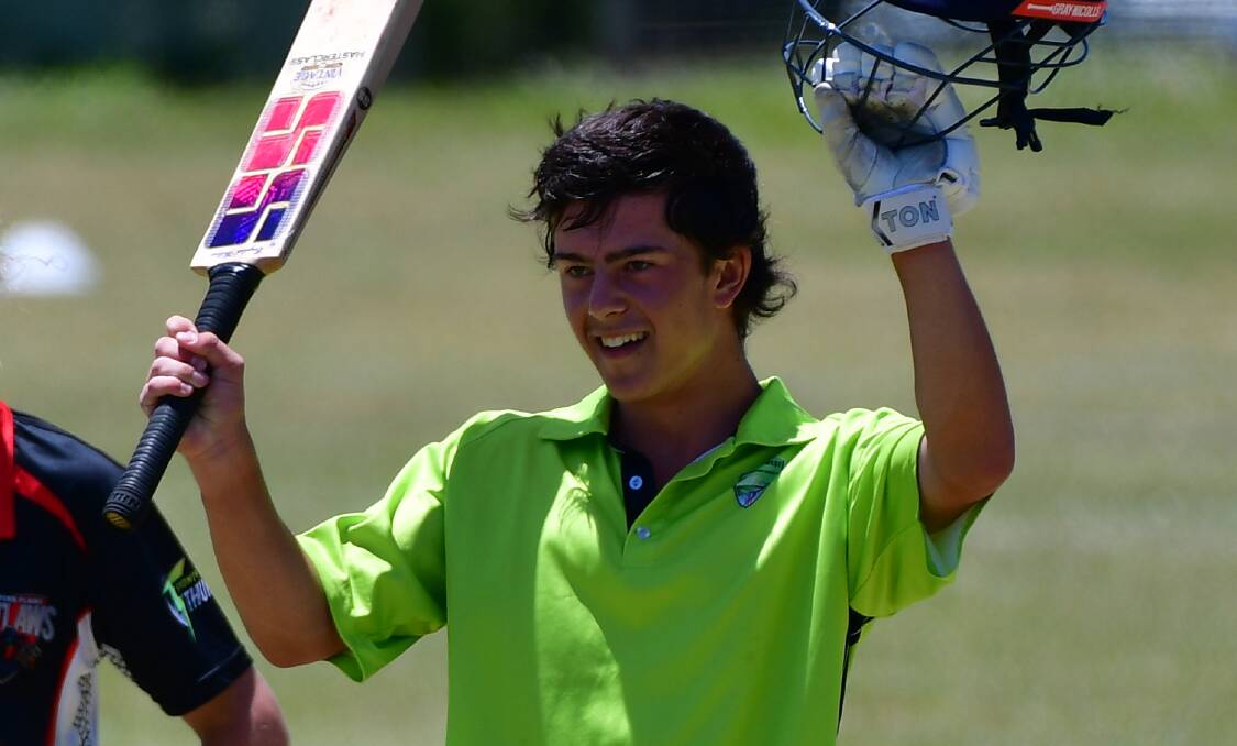 Cooper Pullen, pictured after his century at last season's NSW Country Youth Championships, returns to the Central West 16s team. Picture by Alexander Grant.