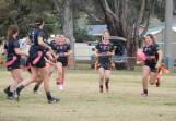 Grenfell League Tag took on Eugowra during the Woodbridge Cup Indigenous Round and Grenfell's pink day. Image by Deidre Carroll.